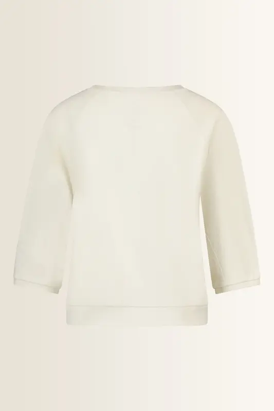 Slub jersey top met plooidetail op de mouwen