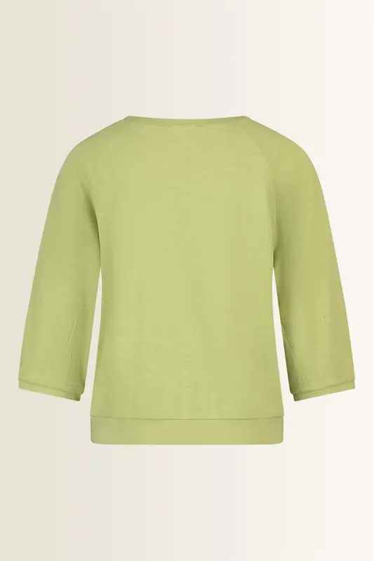 Slub jersey top met plooidetail op de mouwen