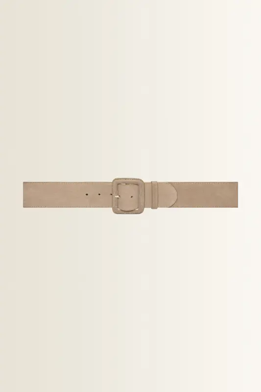 Suède riem met beklede gesp