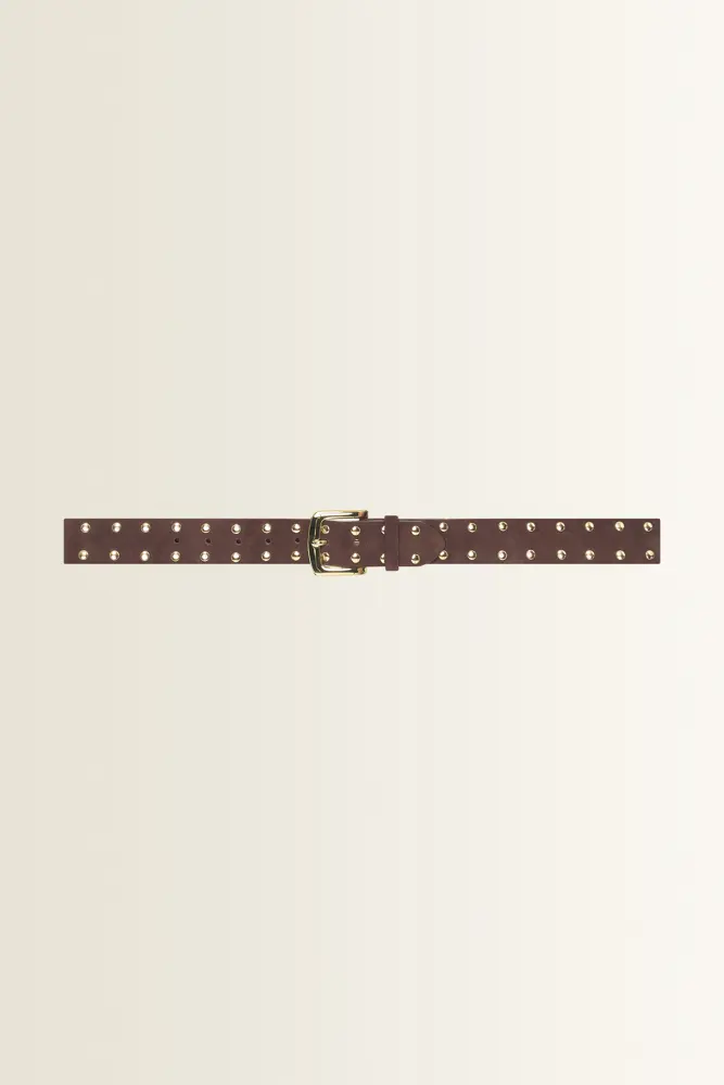 Leren riem met ronde studs