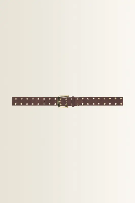 Leren riem met ronde studs