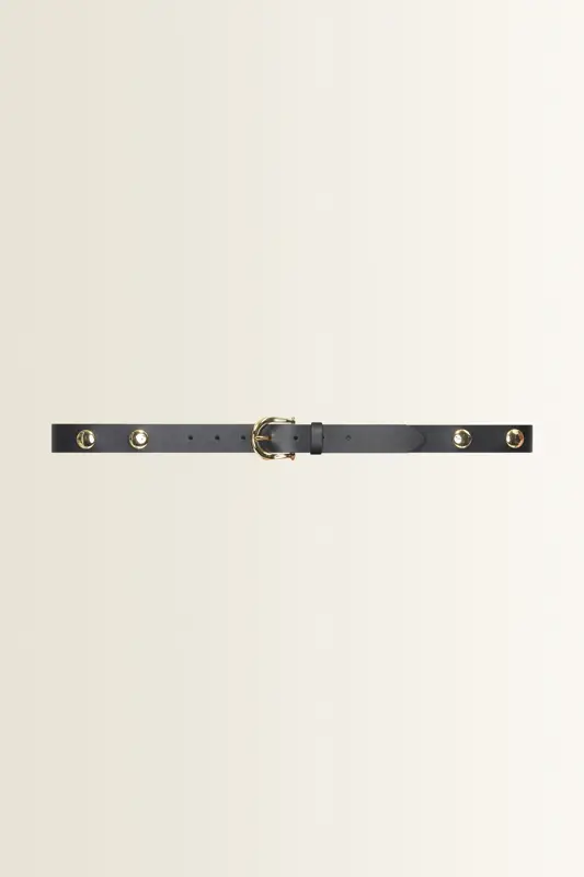 Smalle leren riem met bolvormige studs
