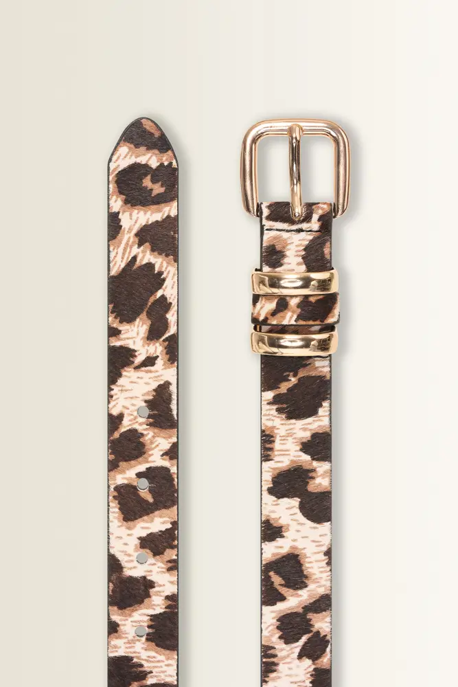 Leren riem met ponyhair