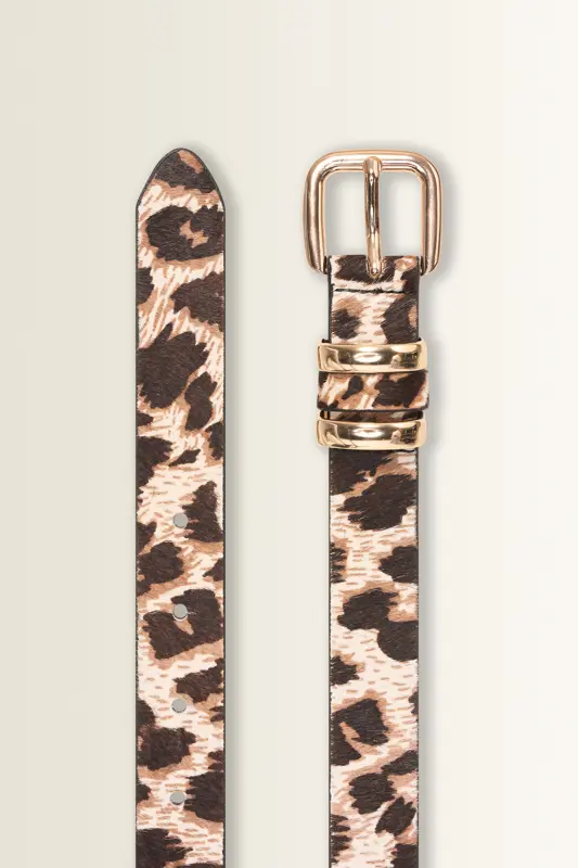 Leren riem met ponyhair