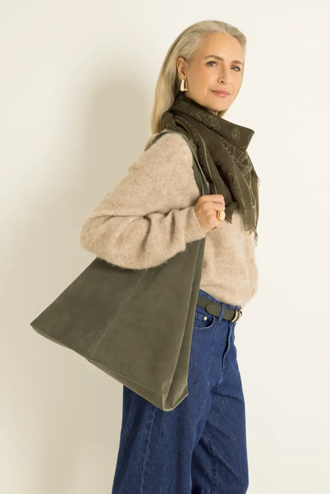 Ruime suède shopper