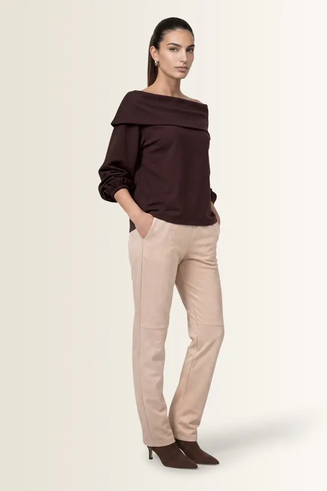 Veloursbroek met elastische taille Monari