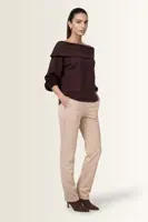 Veloursbroek met elastische taille Monari