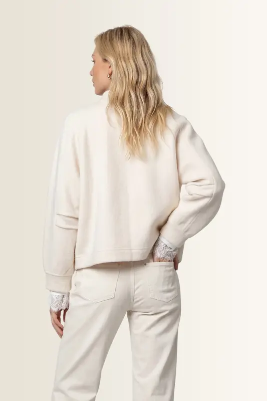 Cardigan met klepzakken en rits Monari