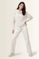 Opengewerkte sweater met chenillegaren Monari