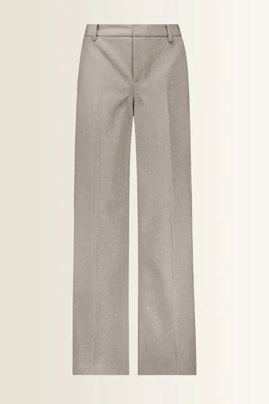 Broek met visgraatmotief en wijde pijpen Monari