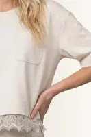 Top van viscosemix met kanten zoom Monari