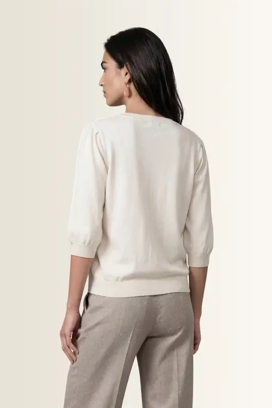 Pullover met ribgebreide boorden Monari