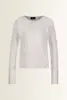 Katoenen longsleeve met strassdetails Monari