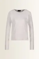 Katoenen longsleeve met strassdetails Monari