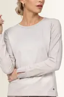 Katoenen longsleeve met strassdetails Monari