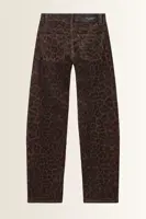 Denim broek met luipaardprint Cambio