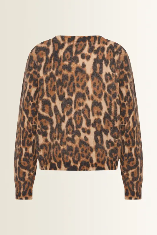 Alpacamix trui met luipaardprint