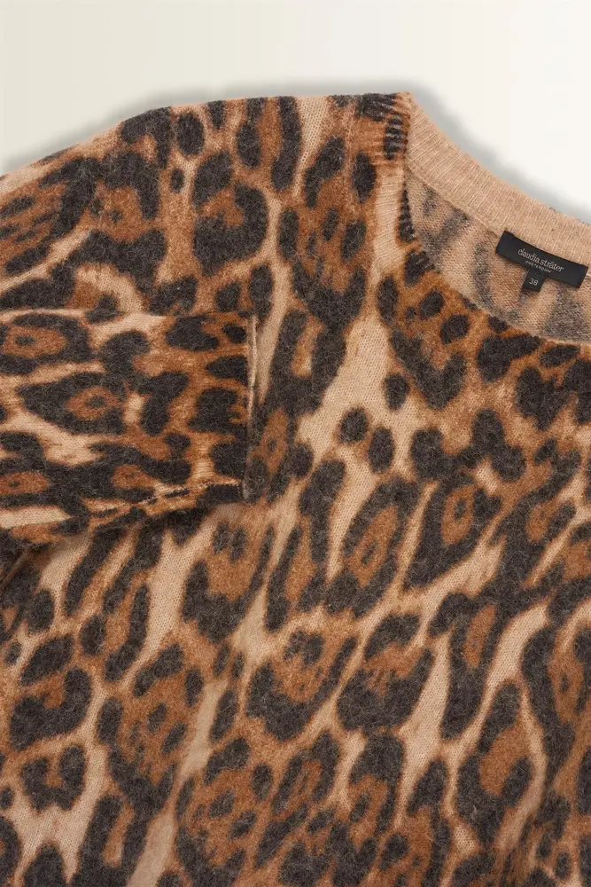 Alpacamix trui met luipaardprint