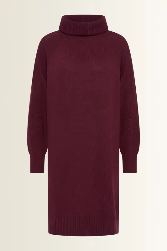 Wolblend jurk met colkraag