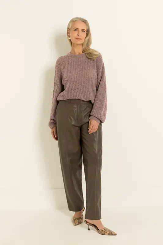 Leren barrel broek