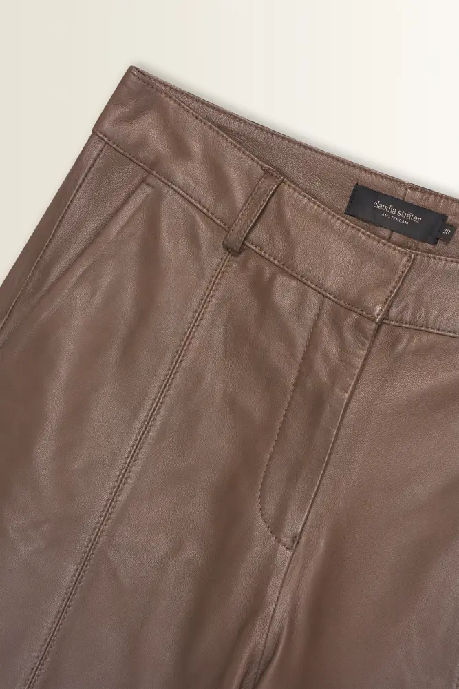 Leren barrel broek